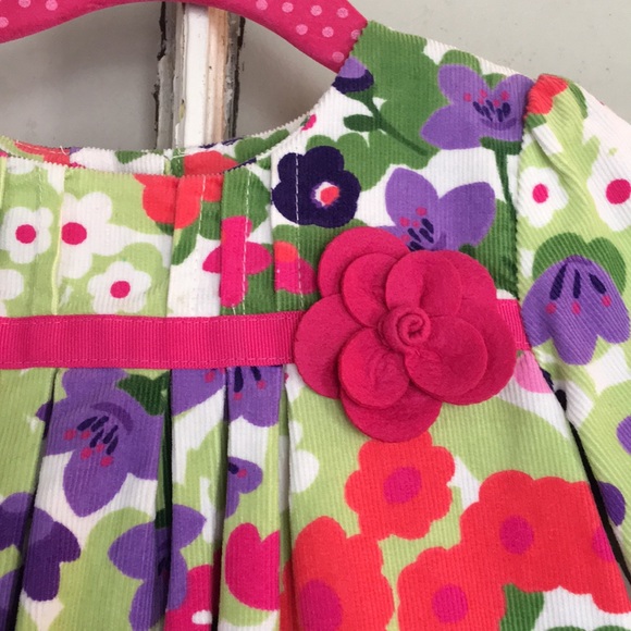 Size 12-18 mos corduroy floral dress - Picture 2 of 4